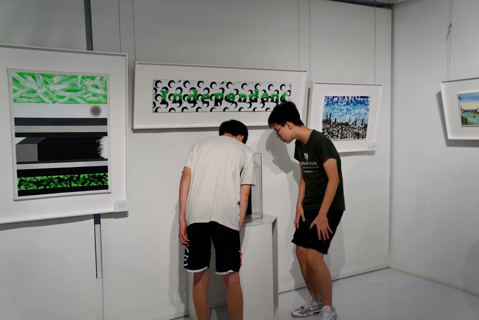 Exhibition view — Independent among works on the main wall